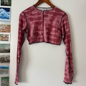 Pink Long Sleeve Going Out Crop Top